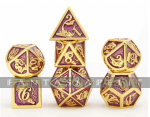 Solid Metal Dragon Dice Gold & Purple