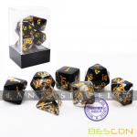 Crystal Dice Set: Crystal Black (7 noppaa)