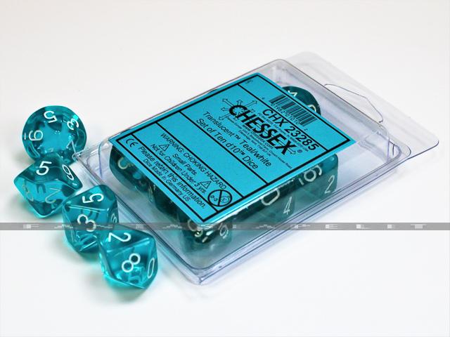 Translucent: Poly D10 Teal/White (10) Revised