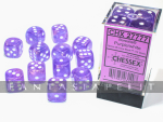 Borealis: 16mm d6 Purple/white Luminary Dice Block (12 dice) 