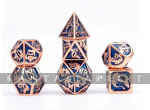 Solid Metal Dragon Dice Copper w/ Blue