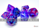 Nebula: Polyhedral Nocturnal/blue Luminary 7-Die Set