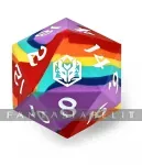 kuva on linkki tuotesivulle: 55mm Chonk Rubber Silicon D20: Rainbow Realms