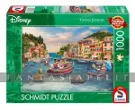 kuva on linkki tuotesivulle: Disney Puzzle: Thomas Kinkade -Mickey & Minnie in Italy (1000 Pieces)