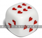 kuva on linkki tuotesivulle: Opaque White/pink w/heart pips 16mm Single d6