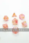 kuva on linkki tuotesivulle: Magical Stone Rose Quartz Dice Set (7 noppaa)