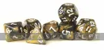 kuva on linkki tuotesivulle: Moonstone Black Golden Dice Set (7 noppaa)