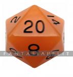 35mm Mega Acrylic d20: Glow in the Dark Orange with Black Numbers