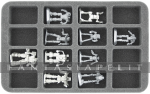 Foam Tray 35 mm (1.38 inch) Half-size with 16 Slots For Battletech Mechs
