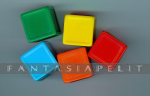 Plastic 24mm Sticker Dice, 5 Primary Colors (5 Sets)