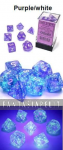 Borealis: Polyhedral Purple/White Luminary 7-Die Set