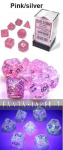 Borealis: Polyhedral Pink/Silver Luminary 7-Die Set
