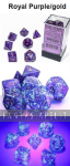 Borealis: Polyhedral Royal Purple/Gold Luminary 7-Die Set