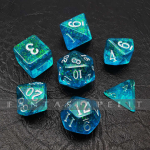 Blue Shimmery Dice Set (7 noppaa)