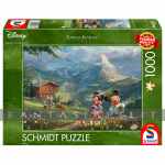 Disney Puzzle: Thomas Kinkade -Mickey & Minnie in the Alps (1000 pieces)