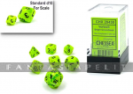 Vortex: Mini-Polyhedral Bright Green/black 7-Die Set