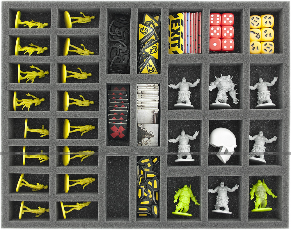 Foam Tray 35 mm (1.38 inch) Full-size with 34 Slots For Zombicide Accessories And Miniatures