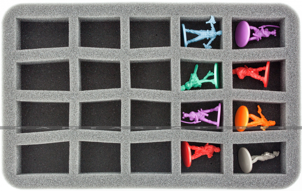 Figure Foam Tray 35 mm Half-size For 20 Zombicide Figures