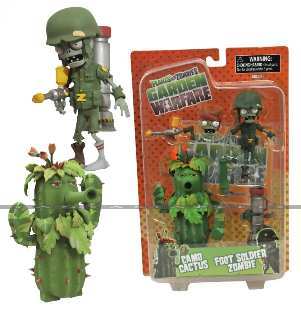 Camo Cactus Foot Soldier Zombie Action Figures Zombies Garden