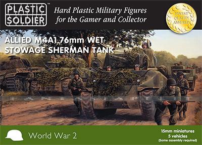 15mm Easy Assembly: Allied M4A1 76mm Wet Stovage Sherman Tank