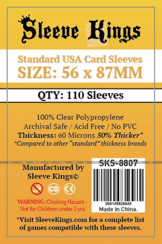 Fantasiapelit - verkkokauppa - Sleeve Kings Standard USA Card Sleeves (56x87mm) (110) Fantasiapelit - verkkokauppa - Sleeve Kings Standard USA Card Sleeves (56x87mm) (110)