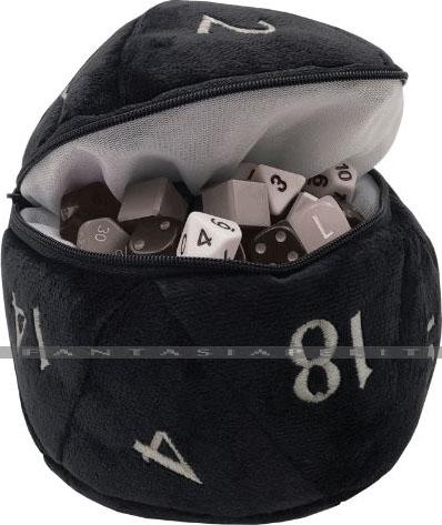D20 Plush Dice Bag: Black (6,5 Inches)