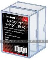 2-Piece 50 Count Clear Card Storage Box (50)