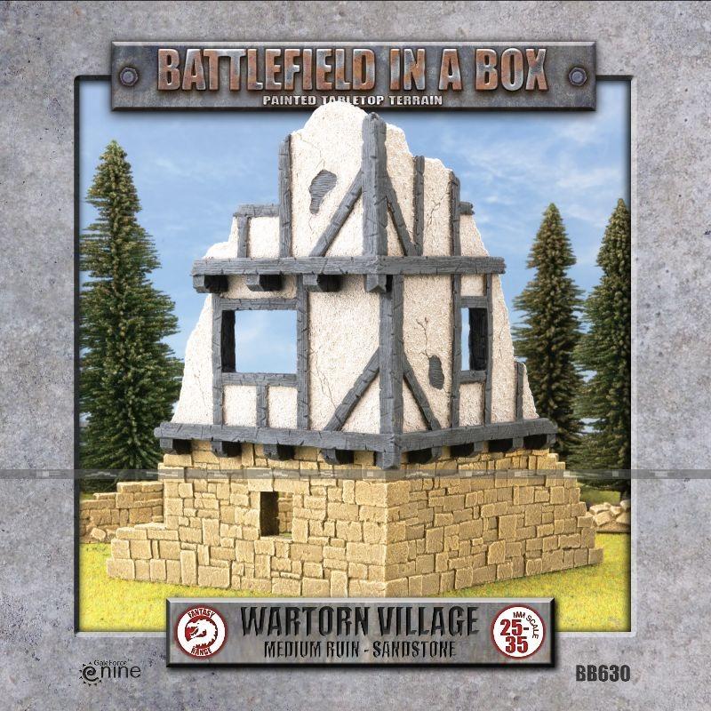 Battlefield in a Box - Wartorn Village: Medium Ruin, Sandstone (30mm)