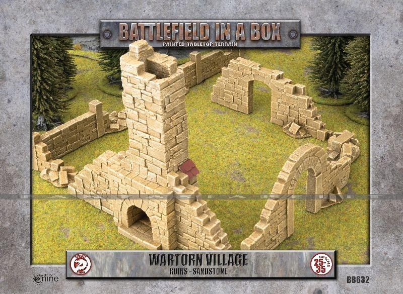 Battlefield in a Box - Wartorn Village: Ruins, Sandstone (30mm)