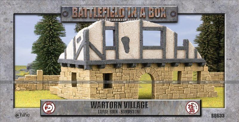 Battlefield in a Box - Wartorn Village: Large Ruin, Sandstone (30mm)