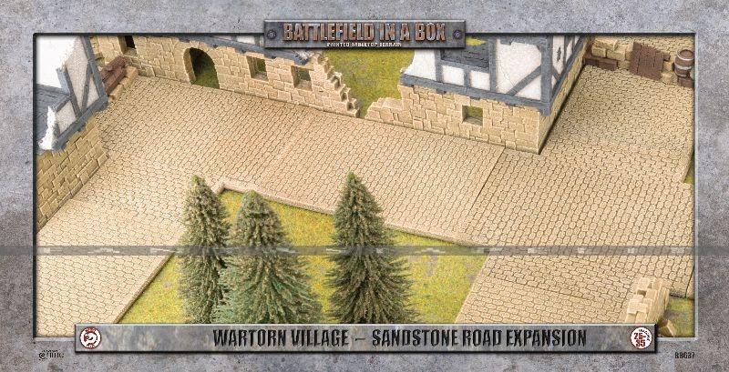 Battlefield in a Box - Wartorn Village: Cobblestone Road Expansion (30mm) - Sandstone